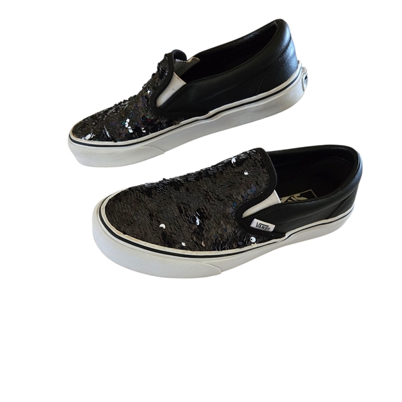 Vans Black‎ Sequin Slip-On Sneakers - Picture 2 of 11